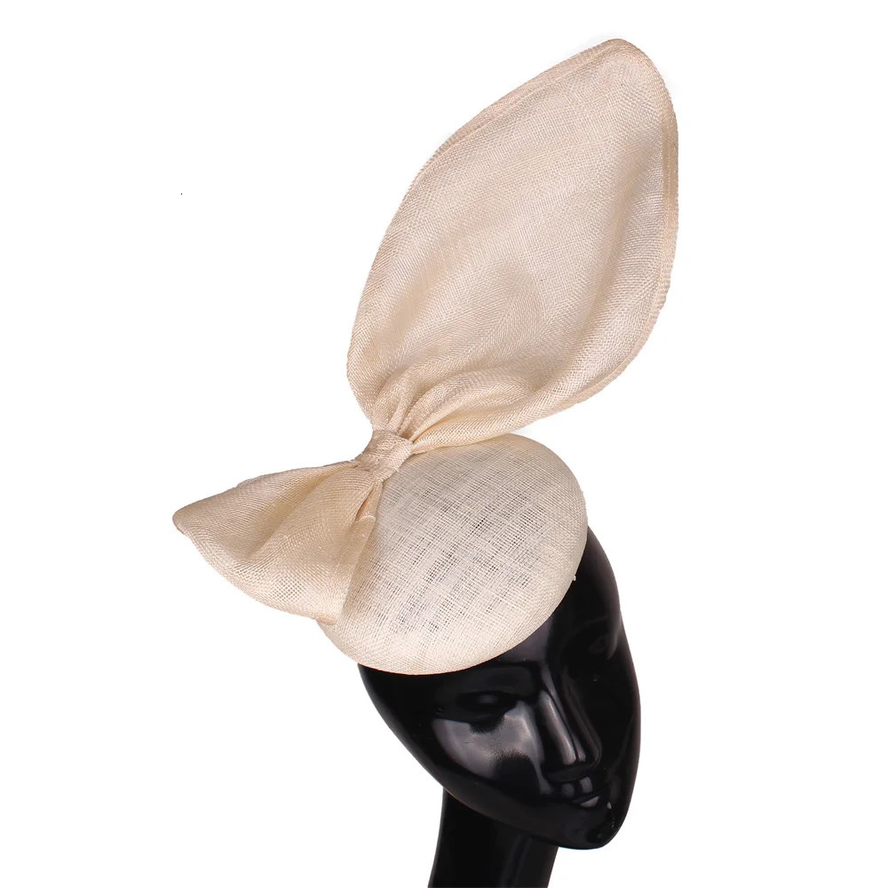 4-layer black Sinamay Millinery wedding charm hat scratch headband large bow knot church headband fashionable hairstyle accessories 250320
