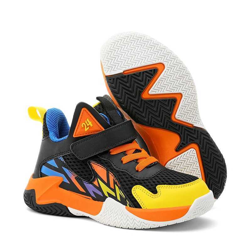 Childrens Shoes Fashion Basketball Shoes Childrens Breathable Mesh Sports Shoes Boys Casual Sports Shoes School Games 2025 New W250324