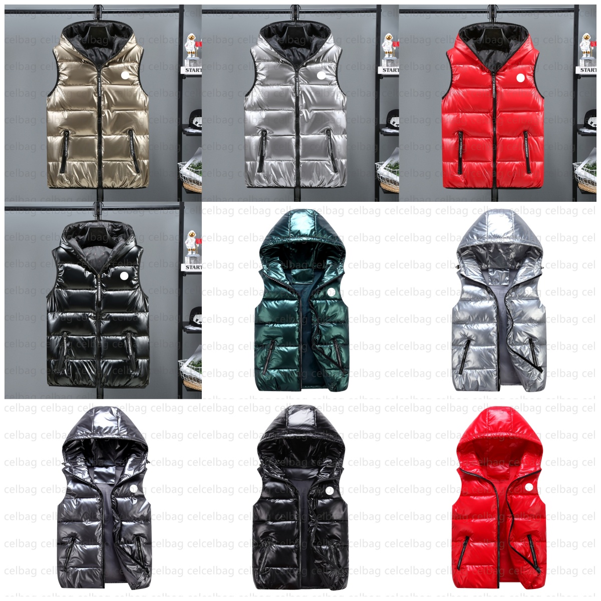 Designer Men's Vest Winter Classic Badge Down warm vest Designer Men's and women's sleeveless hooded vest coat
