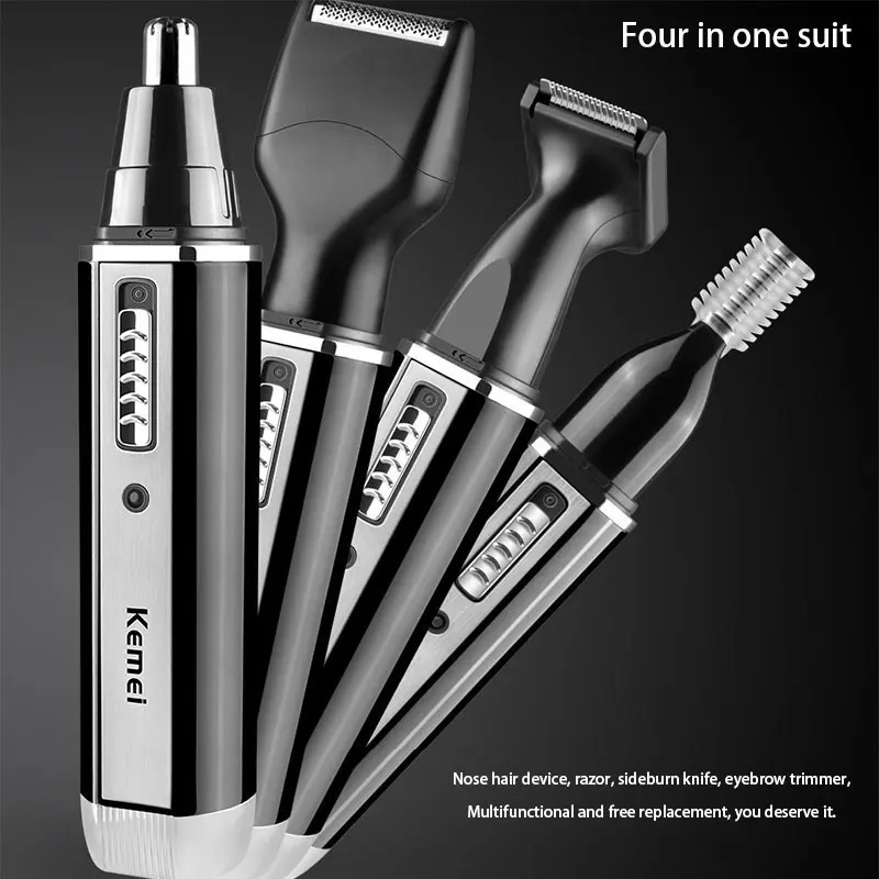 4 in 1 Rechargeable Men Electric Nose Ear Hair Trimmer Women trimming sideburns eyebrows Beard hair clipper cut Shaver 250324