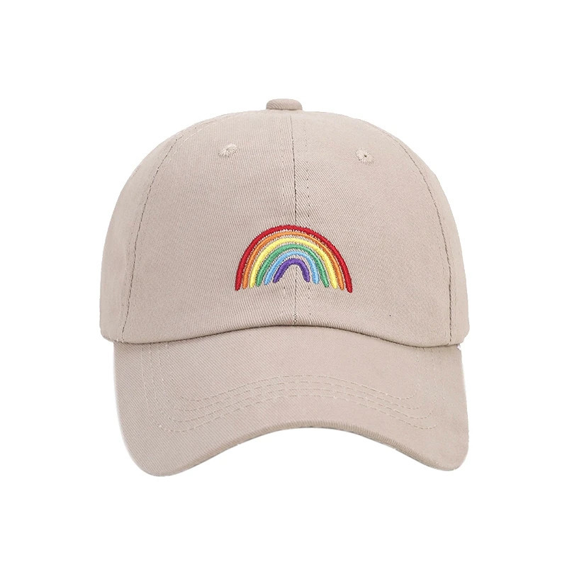 Neutral baseball cap rainbow embroidered sports cap mens fashionable cap womens streetwear dad cap 250320