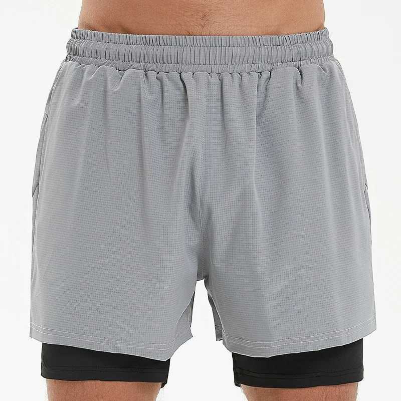 Summer marathon mens shorts quick drying running shorts fitness sportswear mens gym breathable double-layer shorts W250324
