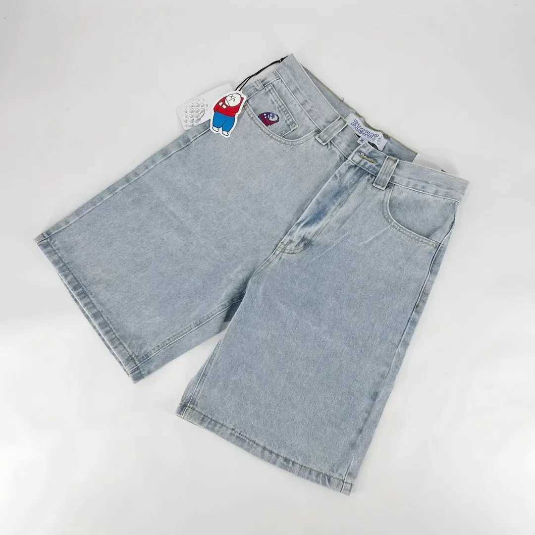 Big Boy Retro Hip Hop Cartoon Graphic Streetwear Denim Shorts Embroidery Baggy Jorts New Harajuku Gym Basketball Shorts Men T250603