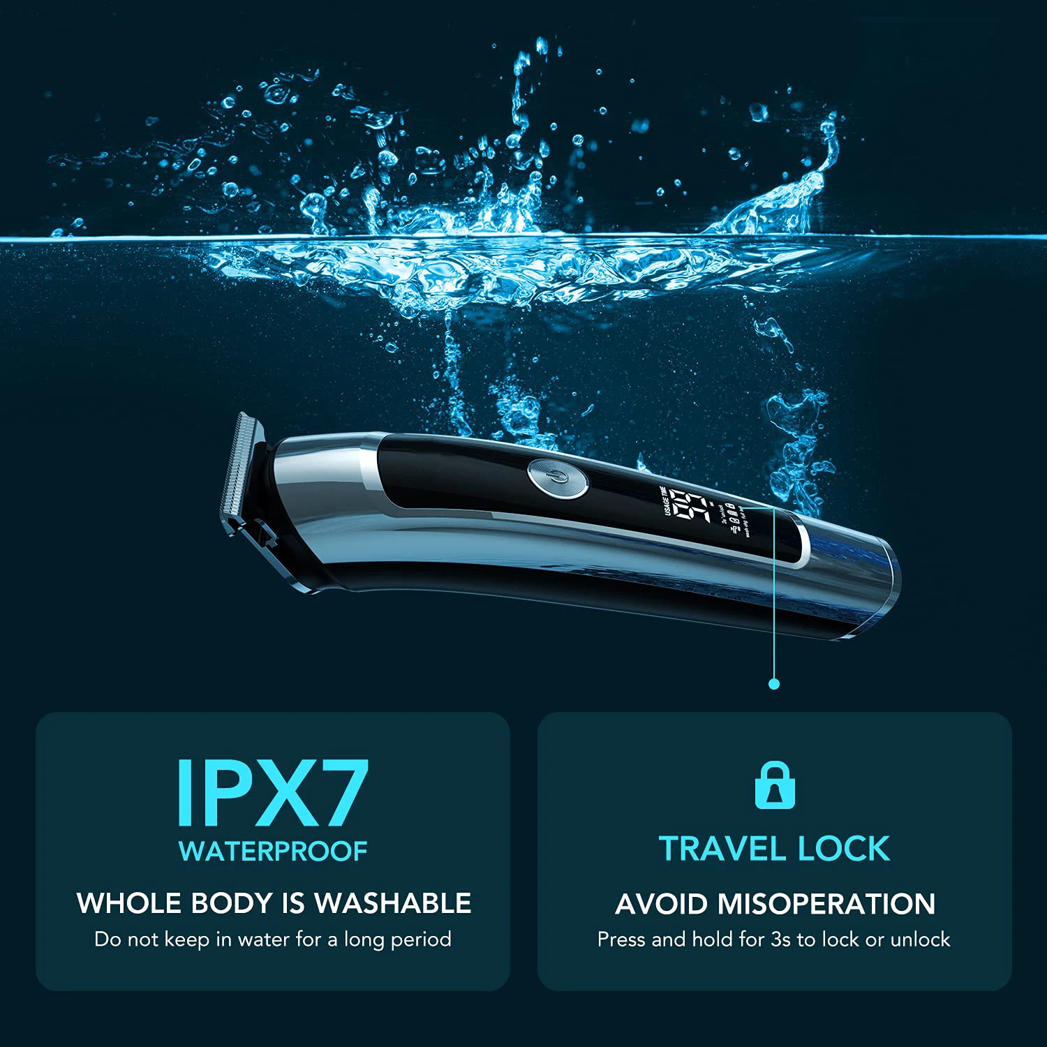 Surker 6 In 1 Multifunctional Hair Electric Trimmer Mens Facial Body Shaver Waterproof Hair Clipper USB Machine FK8788 250325