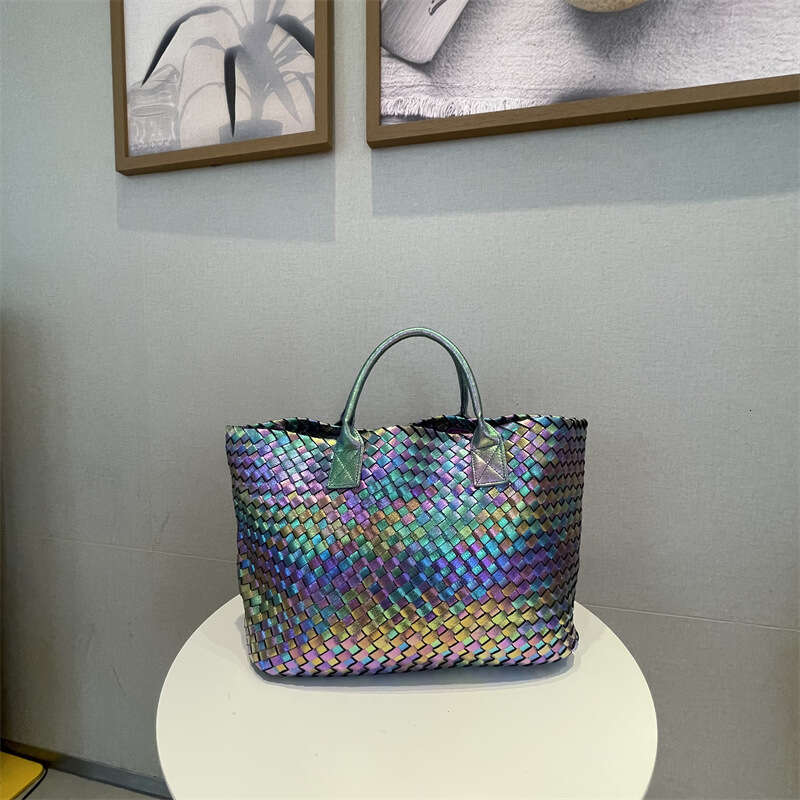 Fashion Striped Women Straw Bag Handbag tote Bags Handwoven Summer Beach Totes Female Casual Top Handle Handbag Shoulder Bag