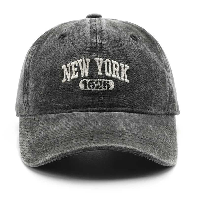Retro New York Embroidered Buckle Hat Suitable for Women Retro Washed Baseball Hat Spring and Autumn Casual Adjustable Soft Top HatXJ250325