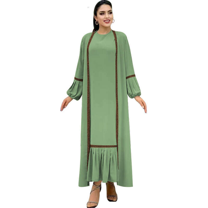 New Solid Color Bead Outer Set Fashionable And Elegant Dress B5