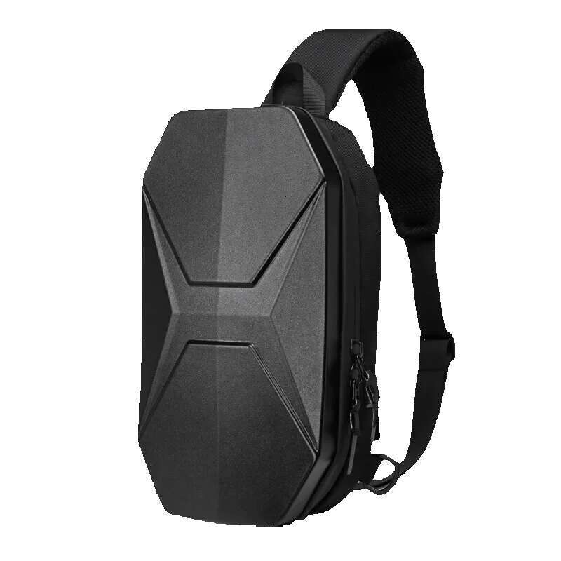 OZUKO Men Shoulder Bags Fashion Hard Shell Chest Male Waterproof Short Trip Messenger USB Charging Crossbody Bag Teenage