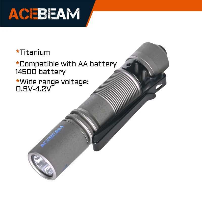 ACEBEAM Pokelit AA Titanium EDC Flash 1000 Lumens 114m 14500 Rechargeable Battery Compact Daily EDC Z250325