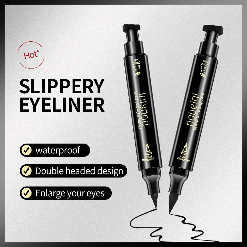 Stamp pen eyeliner does not blend easily smooth and smooth simple and quick-drying beginner and novice makeup 250324