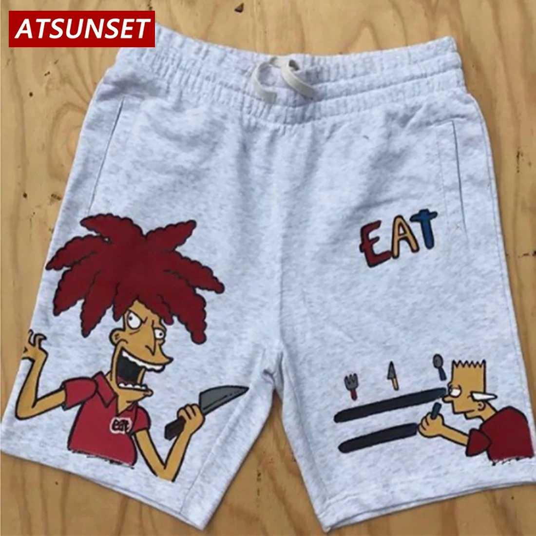 Men's Shorts ATSUNSET 2022 Mens Summer New Hot Casual Shorts Cartoon Printed Pure Cotton Clothing Shorts Hawaiian Fashion Bottom z250325