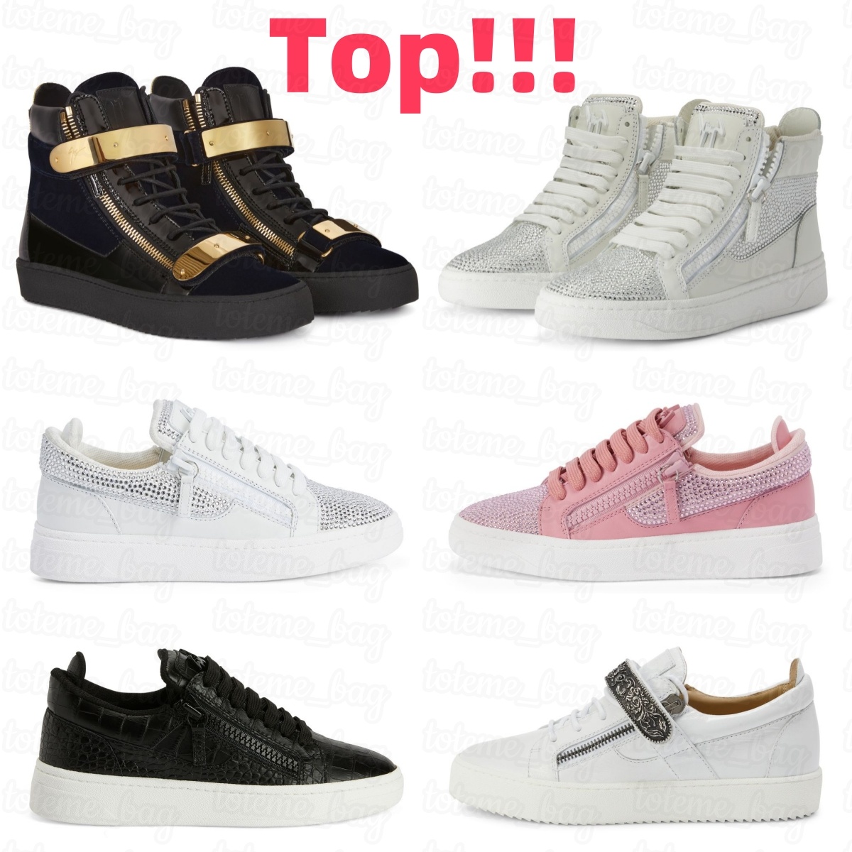 High quality giuseppe sneakers Designer Casual shoe for Womens mens Sequins Leather boot Loafers Dress trainer Shoe Luxury diamond Run track Hike walk zipper shoes