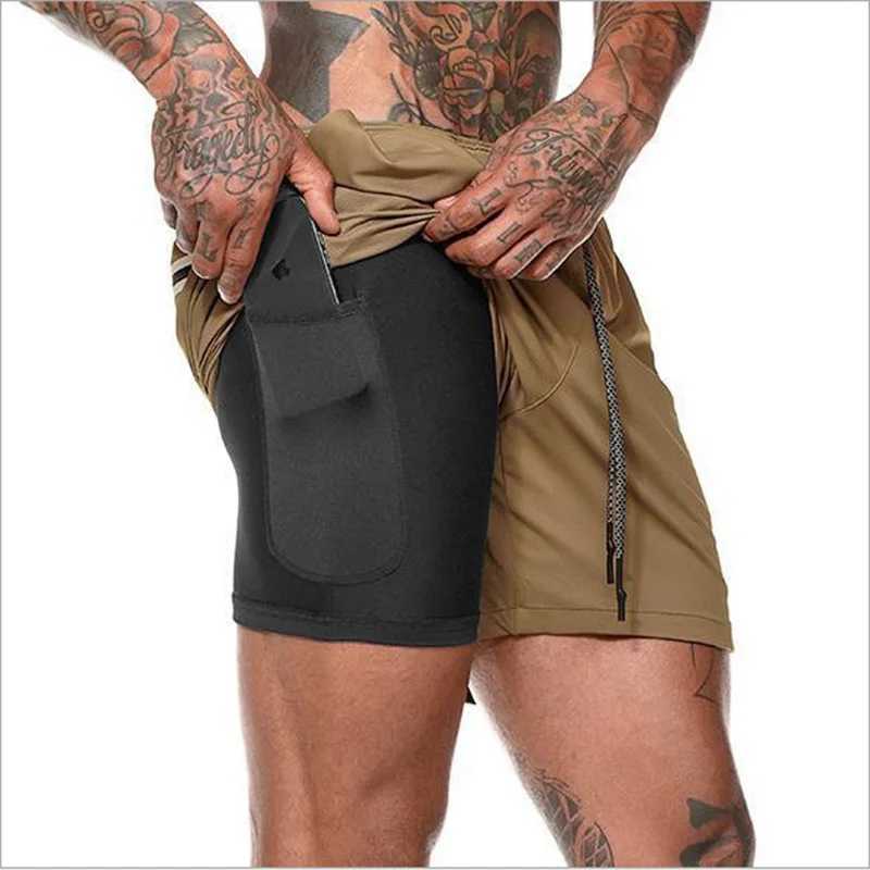 2024 sports shorts mens sports shirt double-layer running shorts 2-inch beach bottom summer gym training jogging shorts W250324
