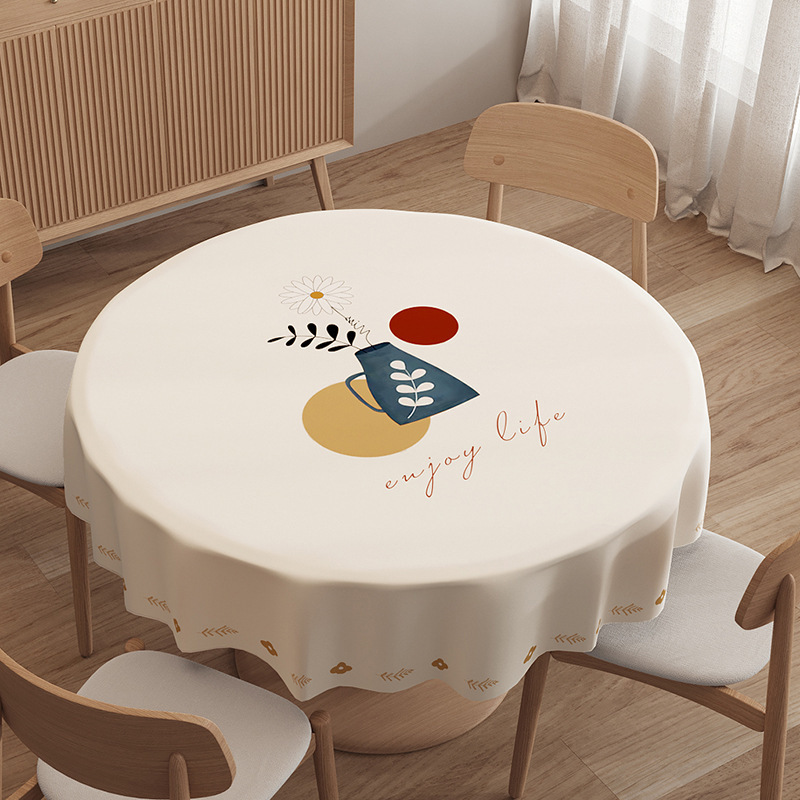 Round table cloth waterproof, oil-proof, scalding-proof and washable pvc round table 99X701