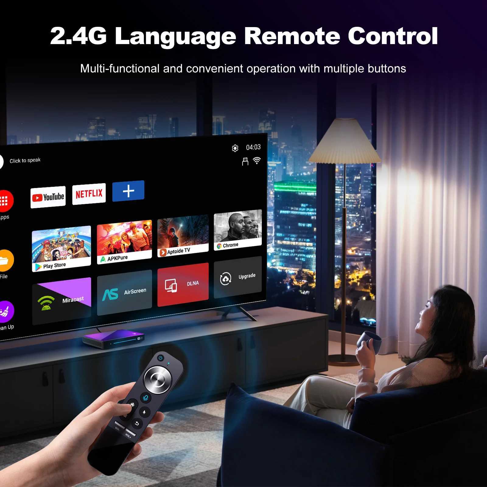 H96 Max M9 TV Box Android 14.0 8-Core CPU 6TOPS NPU AI Smart TV Box 8K Ultra HD Output 1000M/LAN AV1 SPIDF Sound Settings Top Box X250325