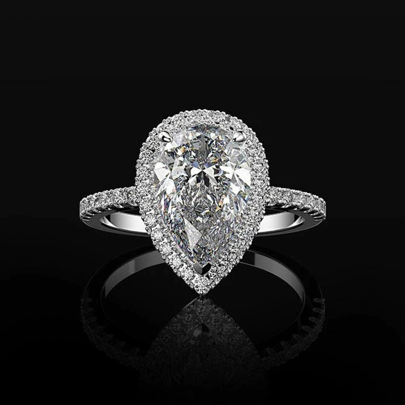 Luxury Fashion wedding ring engagement ring women 925s silver high quality electroplating pave setting diamond gold jewelry womens ring