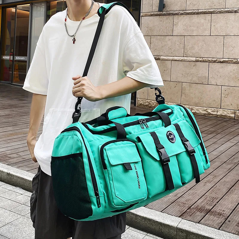 Stylish large capacity nylon travel duffel bag waterproof gym bag for men and women 250314