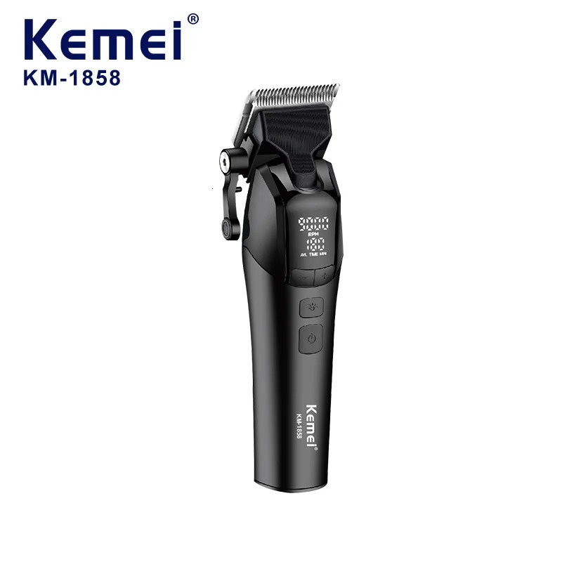 KEMEI DLC Blade Electric Hair Clipper Professional Cordless Usb Rechargeable Hair Clippers With Light KM-1858 250324