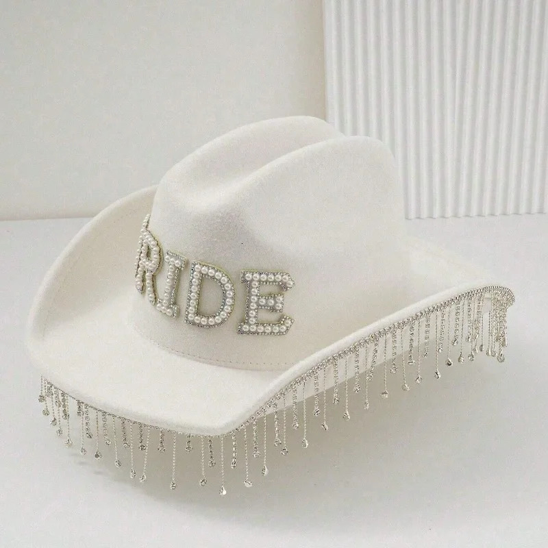 Burning Man Bride Party Wedding Headgear Hat Bride Captain Hat Bride Party Captain Staff Sergeant Festival Bride Cowboy 250322