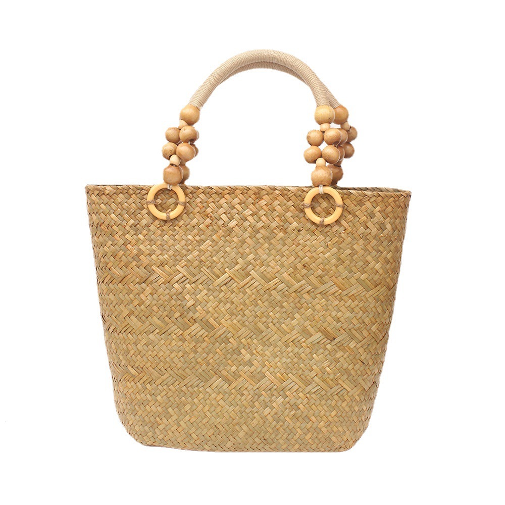 Braided Straw Bag Women's Large Capacity 2024 New Vegetable Basket Shoulder Bag Beach Commuter Premium Sense Tote Women's Bag