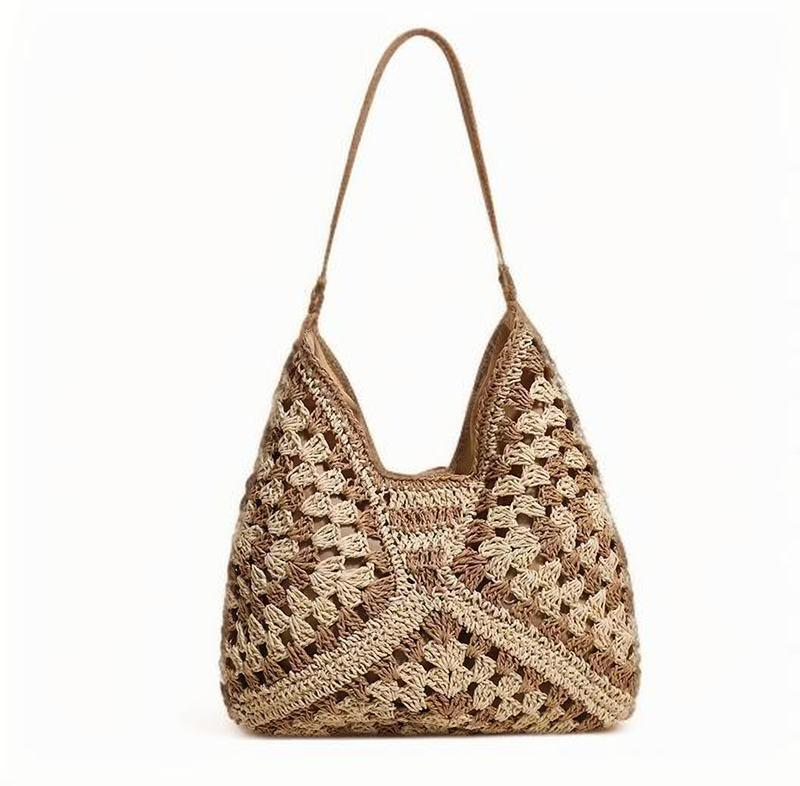 Straw bag hollow out summer travel shopping everything commute everything braided belt underarm bag 2025s hot