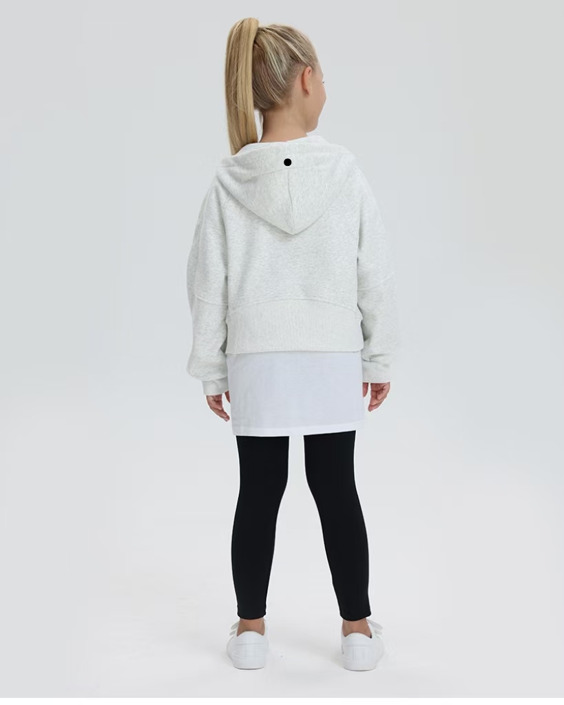 Kids Yoga Hoodie Girls Hooded Sweatershirt Coat Fleece Girl Boy Fintness Children Full Zipper Jacket Keep Warm K03