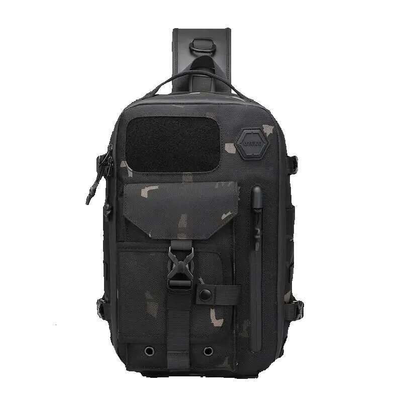 Ozuko Cross Shoulder Bag Man Chest Waterproof Tactical Waist Messenger Bag Zipper Fashion Outdoor