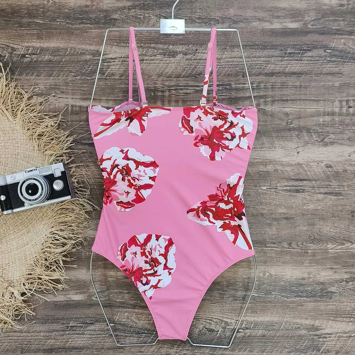 2017 new 2PC push up womens bikini set floral print bikini shoulder strap swimsuit Brazilian Biquini swimsuitXJ250324