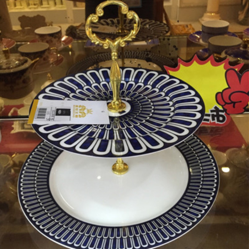 Deluxe 2/3 layer ceramic dessert display rack with multiple layers of cake tray, suitable for European buffet and party supplies