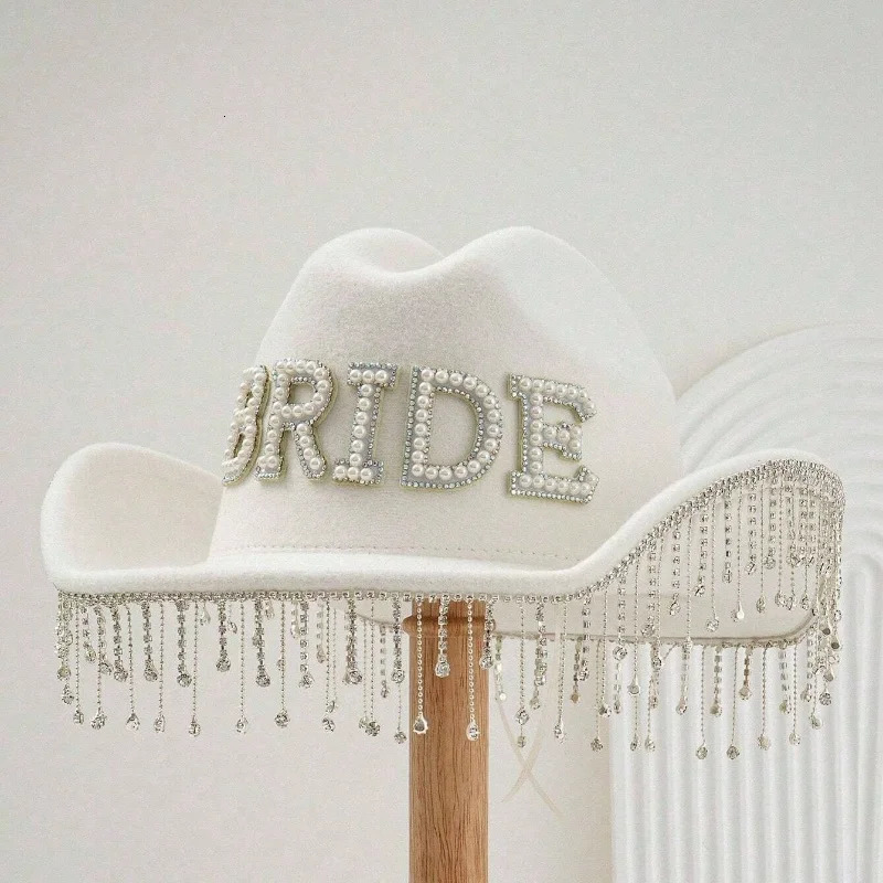 Burning Man Bride Party Wedding Headgear Hat Bride Captain Hat Bride Party Captain Staff Sergeant Festival Bride Cowboy 250322