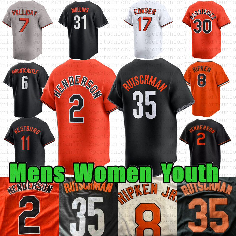 Adley Rutschman Gunnar Henderson Baseball Jersey Cal Ripken Jr. Jackson Holliday Colton Cowser Orioles Westburg Cedric Mullins Felix Bautista City Connect
