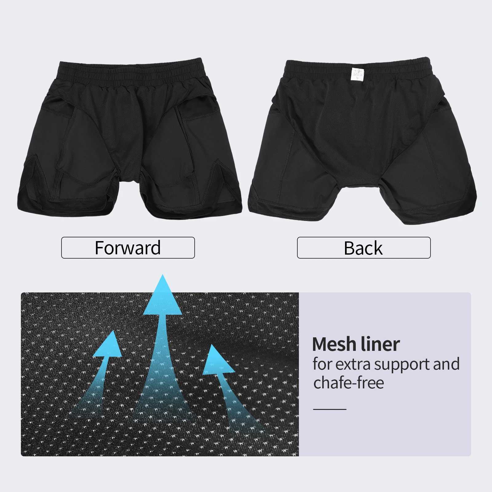 ARSUHEO Mens Running Sprint Inner Lining Exercise Training 2-inch Zipper Pocket Slow Running Fitness Dry Fitness B2 W250324