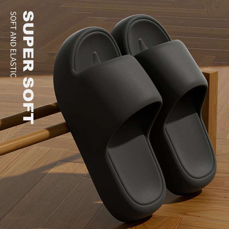 Unisex Bathroom Slippers Cloud Cushion Slides Summer Flat Sandals Thick Platform Shoes Man Indoor Non-Slip Couple Flip ps