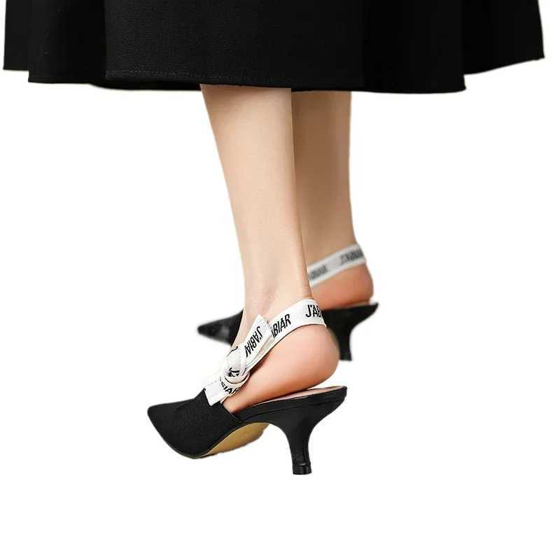2024 Summer Sexy Poin H Fashion Letter Design Lace-up Elegant hot Wens Dress Stiletto Sandals Par Zapatos De Mujer Z250325