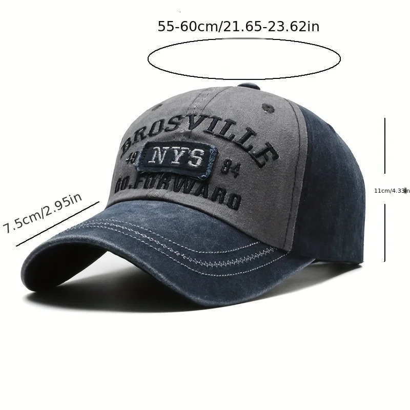 Four Seasons Mens Baseball Cap Casual Distressed Washed Cotton Letters Embroidered Cap Bentrim Dome Rest Idle sunscreen hats 250318