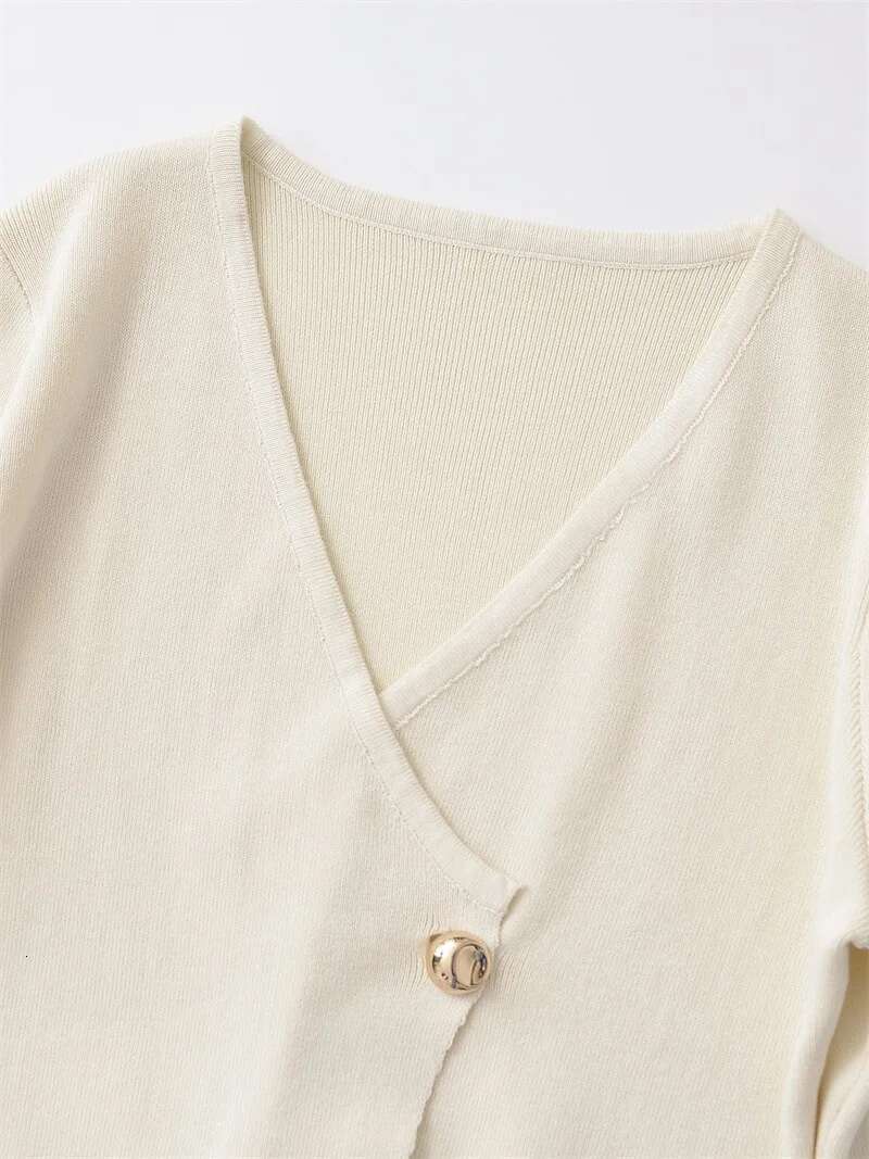 Autumn Balck Tops New Women Fashion Casual V-Neck Asymmetric Knitted Sweater Jacket Female Cardigans