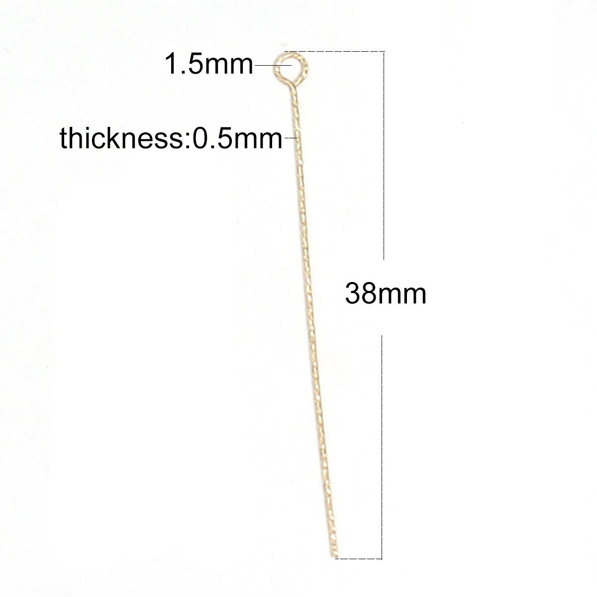 Beadsnice 14k Gold Plated Metal Eye Pins Essential Component for Creative Jewelry Design