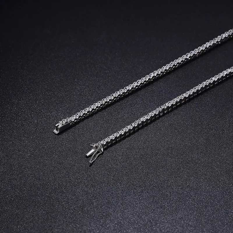 KNOBSPIN 2.5mm Moissanite Tennis Necklace with Full Diamond Pendant GRA Certificate 925 Pure Silver Jewelry W250325