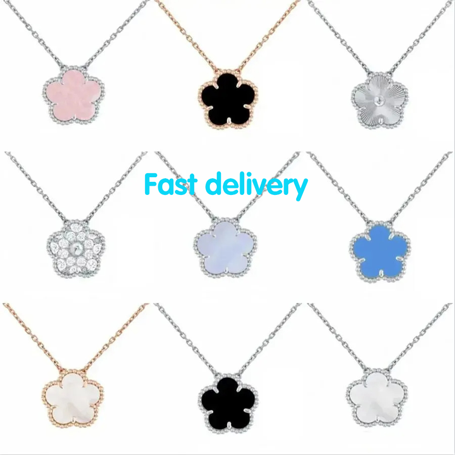 Necklaces designer necklaces Four leaf clover luxury jewelry Heart plated planets designer jewelry women rose gold metal chain thin letter pendant charm necklace