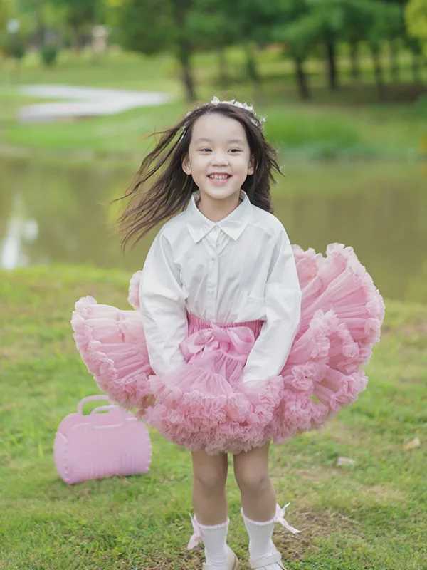 Baby Girl Tutu Fluffy Skateboarding Childrens Princess Ballet Tulle Mesh Skateboarding Childrens Cake Skateboarding Cute Girl Costume Pettiskart Dress