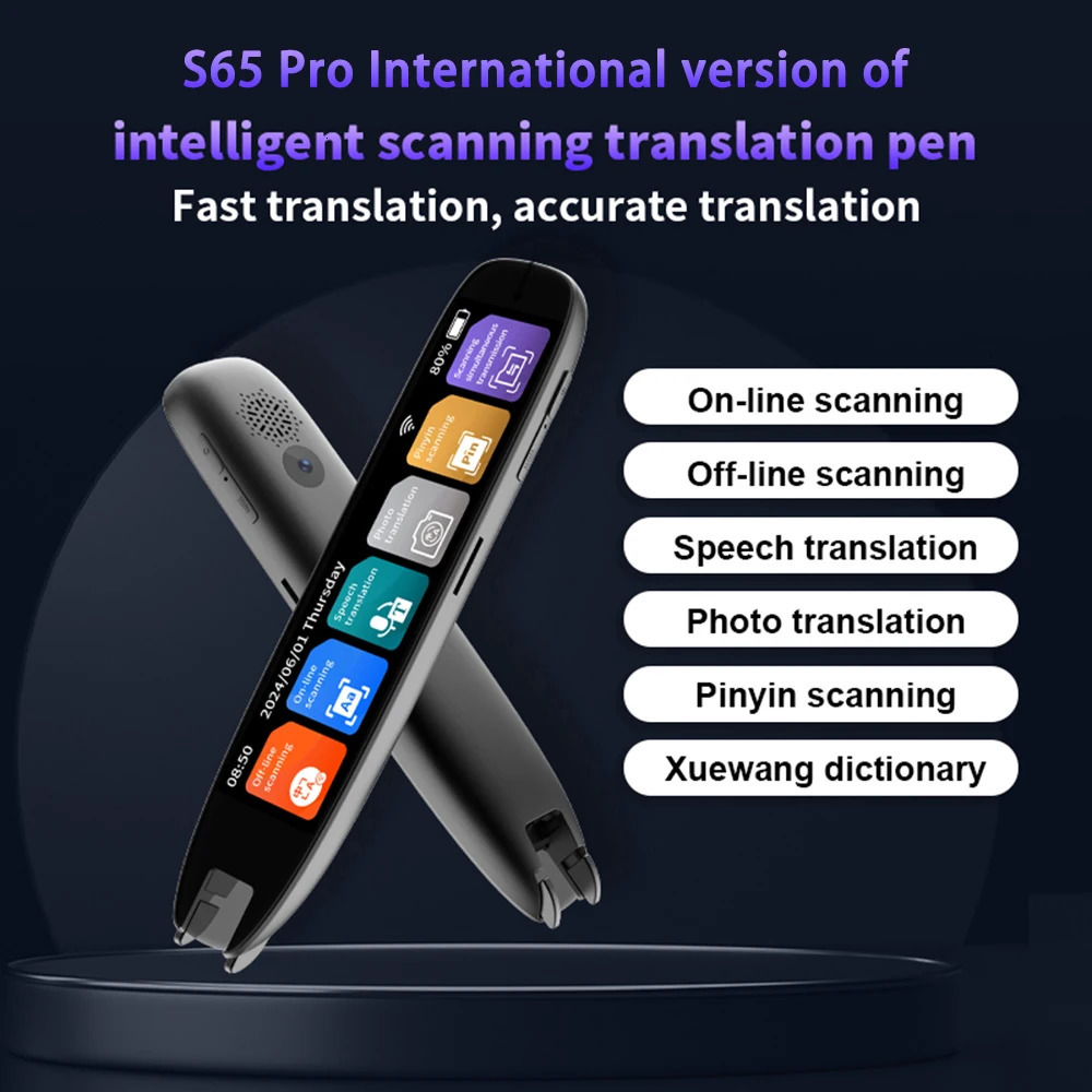 S65pro Dictionary Translation Pen Scan Reader Device Text Scanning Reading Translator WiFi/BT Connection Online Po Translate 250320