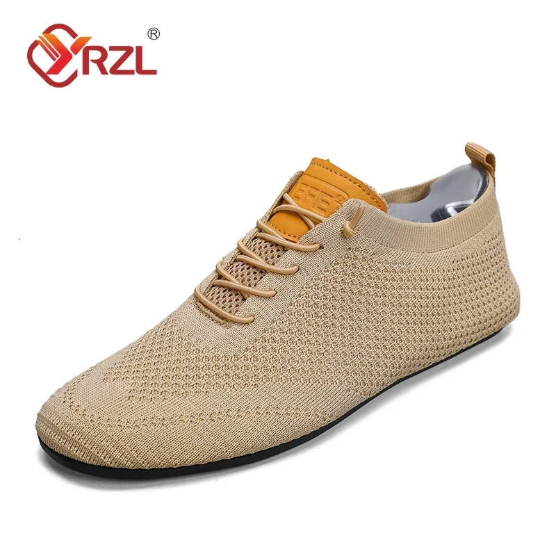 YRZL Men Shoes Lightweight Thin Bottom Casual Breathable Comfortable Walking Driving Lace Up Footwear Non Slip Loafer Men 250317