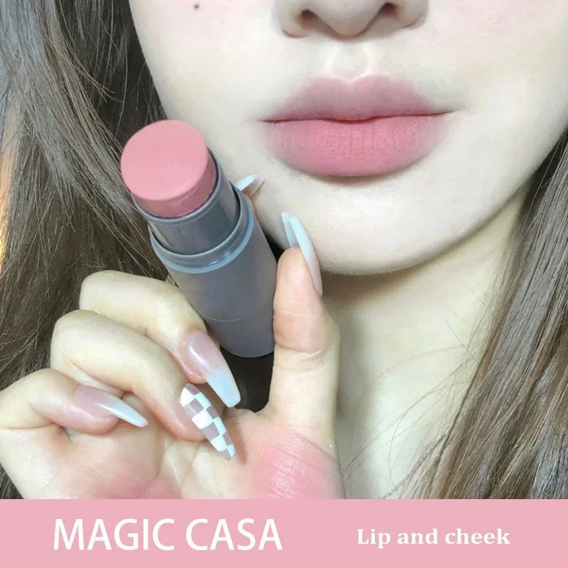 Double Head Sponge Facial Blush Stick Waterproof Multi-purpose Eyes lips Cheek Blush Balm Cream Matte Finish Makeup Contour Pen 250324