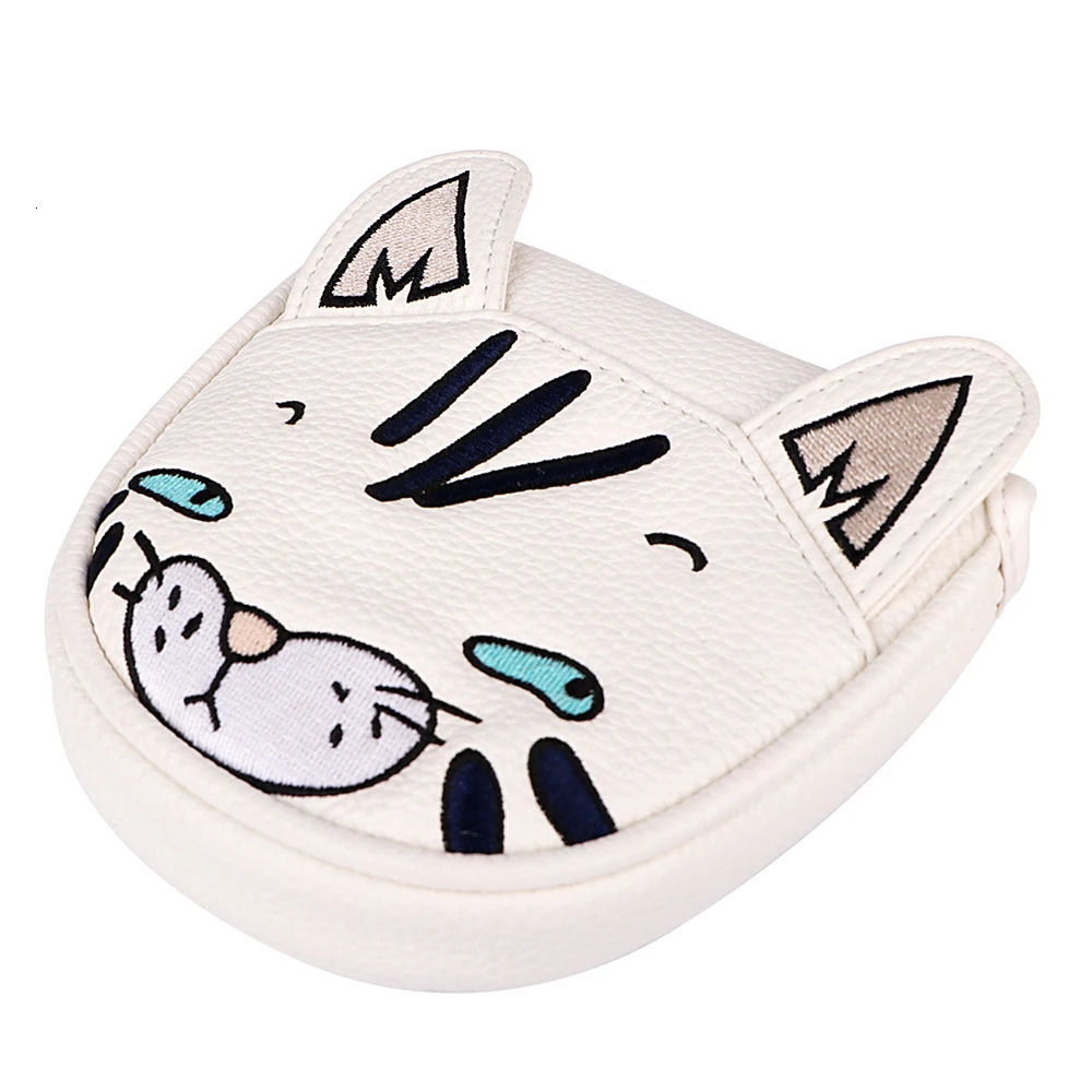 Golf Headcover Cat Head Cover for Driver Fairway Hybrid Putter PU Leather Protector Magnetic Closure 250314