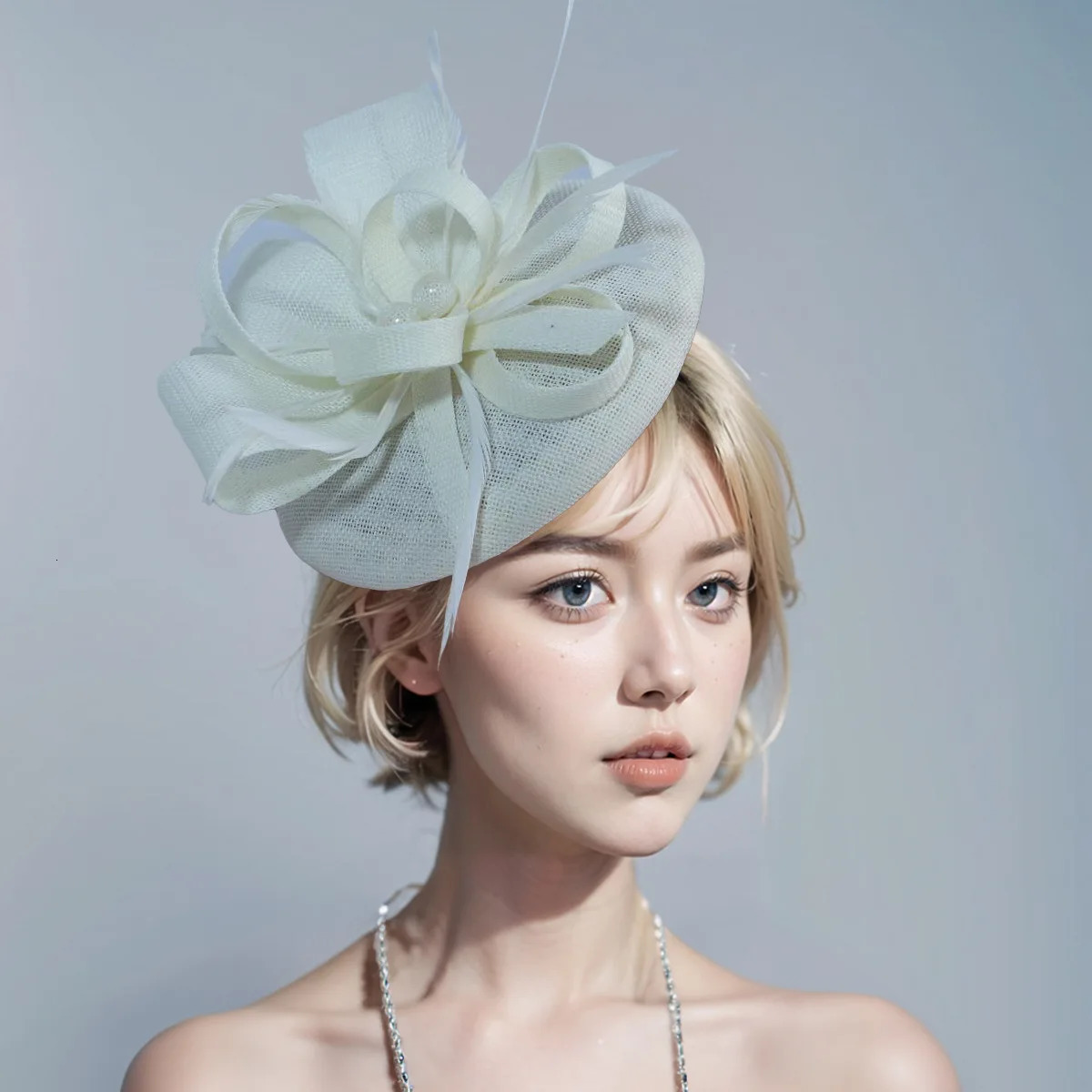 Women Chic Fascinator Hat Cocktail Wedding Party Church Headpiece kentucky Headwear Feather Hair Accessories Chinese Fascinators 250322