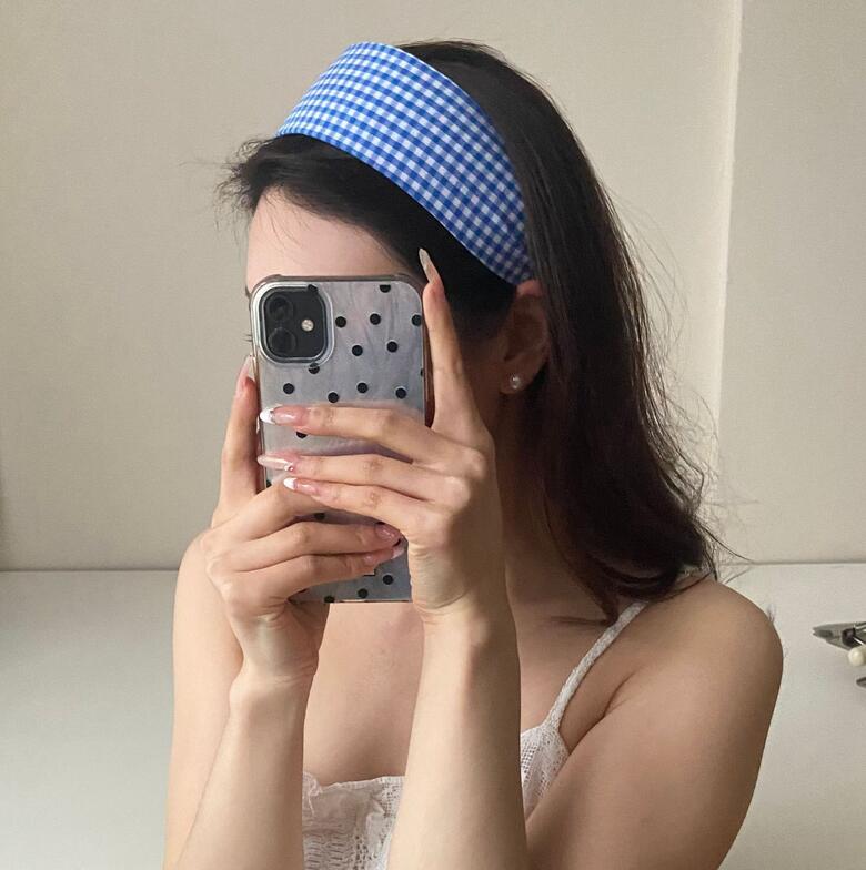 Fashion Plaid Pattern Headbands Hair Bands for Women Girl Elastic Tiaras Sports Fitness Summer Head Wrap Outdoor Lovers Gift Motion Jewelry Top