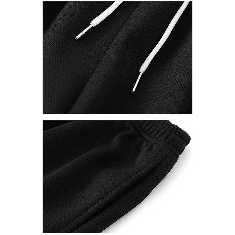 Summer mesh fabric mens basketball and football shorts mens black and white sports running and jogging fitness pants M-3XL W250324