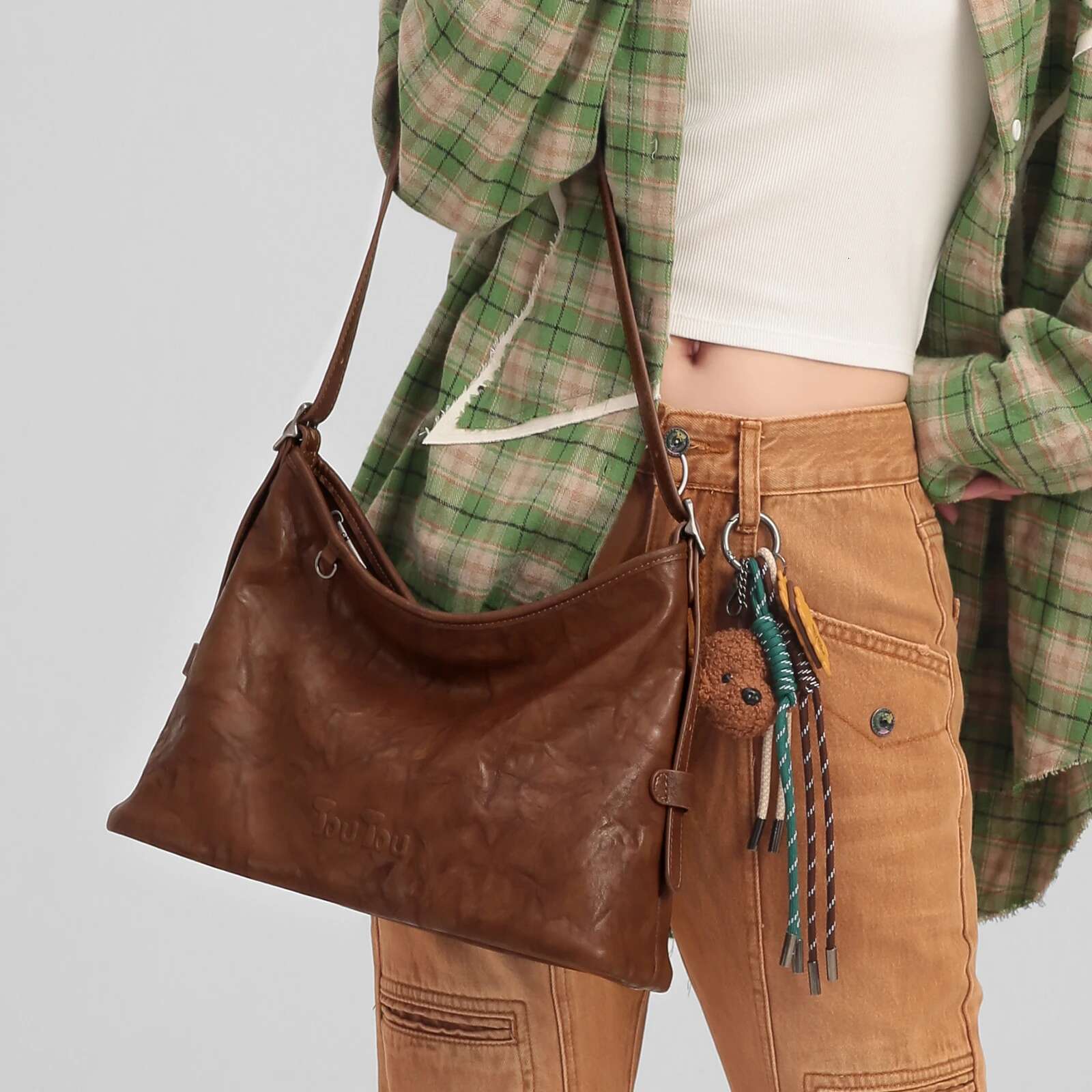 TOUTOU Original Single Shoulder Crossbody Women Christmas Gift Imitating Vegetable Tanned Tote Large Capacity Armpit Bag