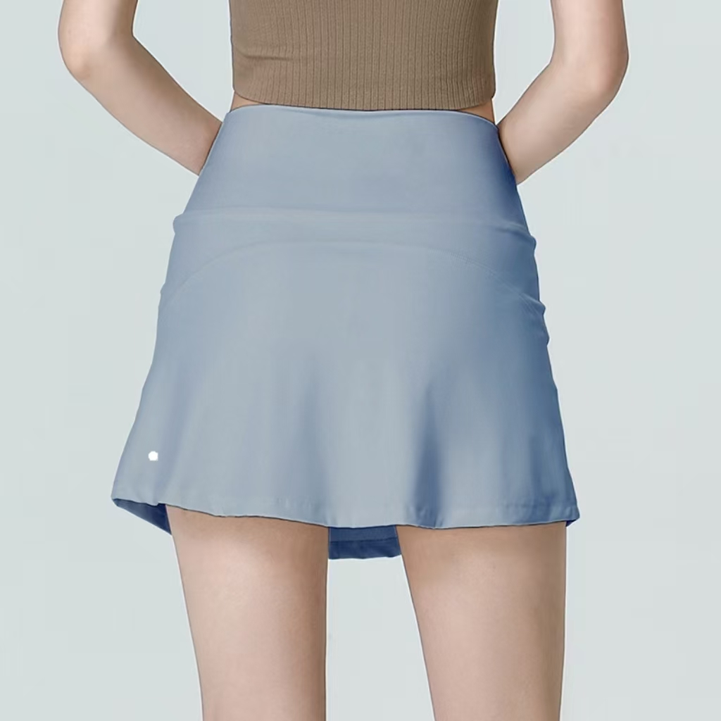 Women Sports Yoga Skirts Workout Shorts Zipper Pleated Tennis Golf Skirt Anti Exposure Fitness Short Skirt with Pocket 99023