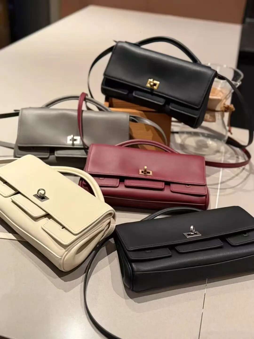 Genuine Leather Handbag 2025 New Niche Design Lock Small Square Vintage Motorcycle Style Cowhide One-Shoulder Crossbody Bag